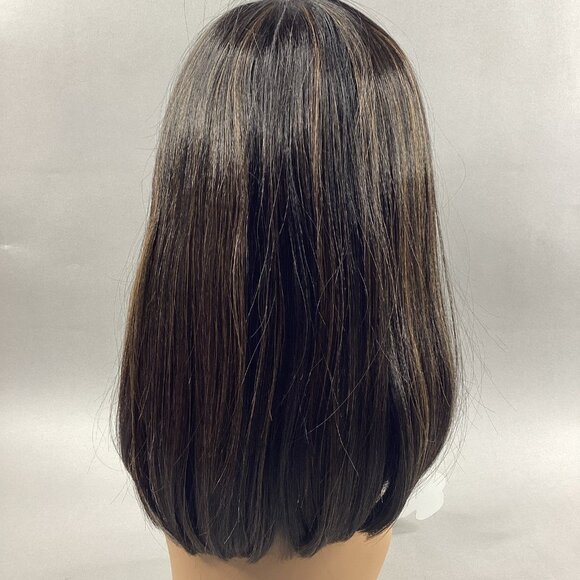 Halo Ashanti Straight #F1B/30 Black Honey Brown Human Hair Blend Full Wig - Picture 3 of 8